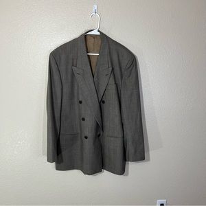 Yves Saint Laurent Gray Double-Breasted Blazer